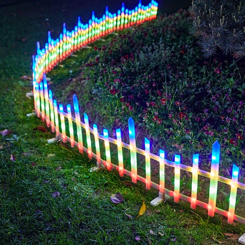 Warm Color Solar Decorative Lights, 8-Piece Pack with 110.24-Inch Size Label for Outdoor Garden, Fence, Lawn and Pathway Accents or Seasonal Holiday Displays