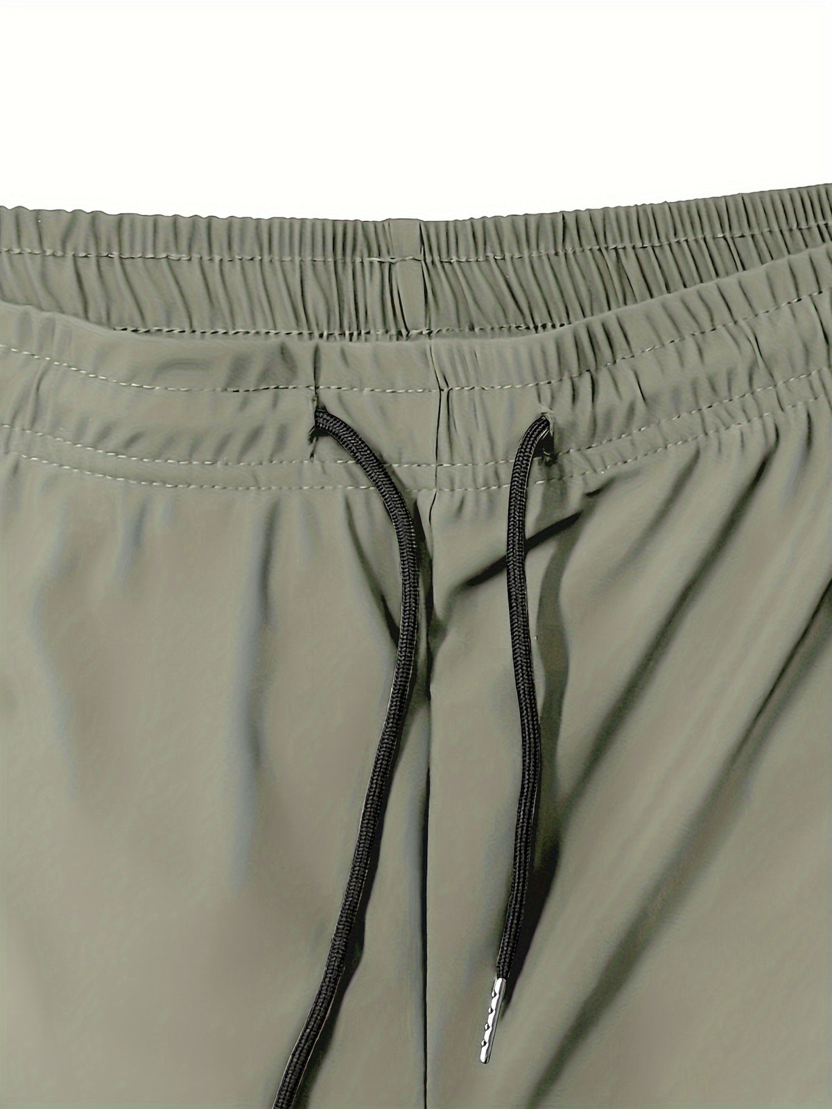 Men's Stretch Shorts with Drawstring Waist and Zippered Pockets, 85% Polyamide and 15% Elastane Fabric in Eight Color-Style Labels for Casual Summer Wear