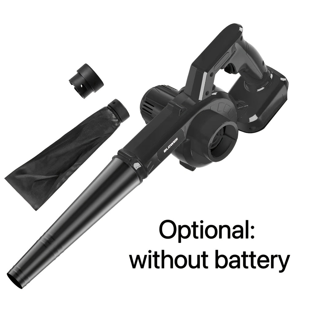 Cordless Leaf Blower and Vacuum with Extension Tube for Yard Cleanup, Handheld Tool in Black One-Battery, Blue Two-Battery and Five-Piece Kit Options