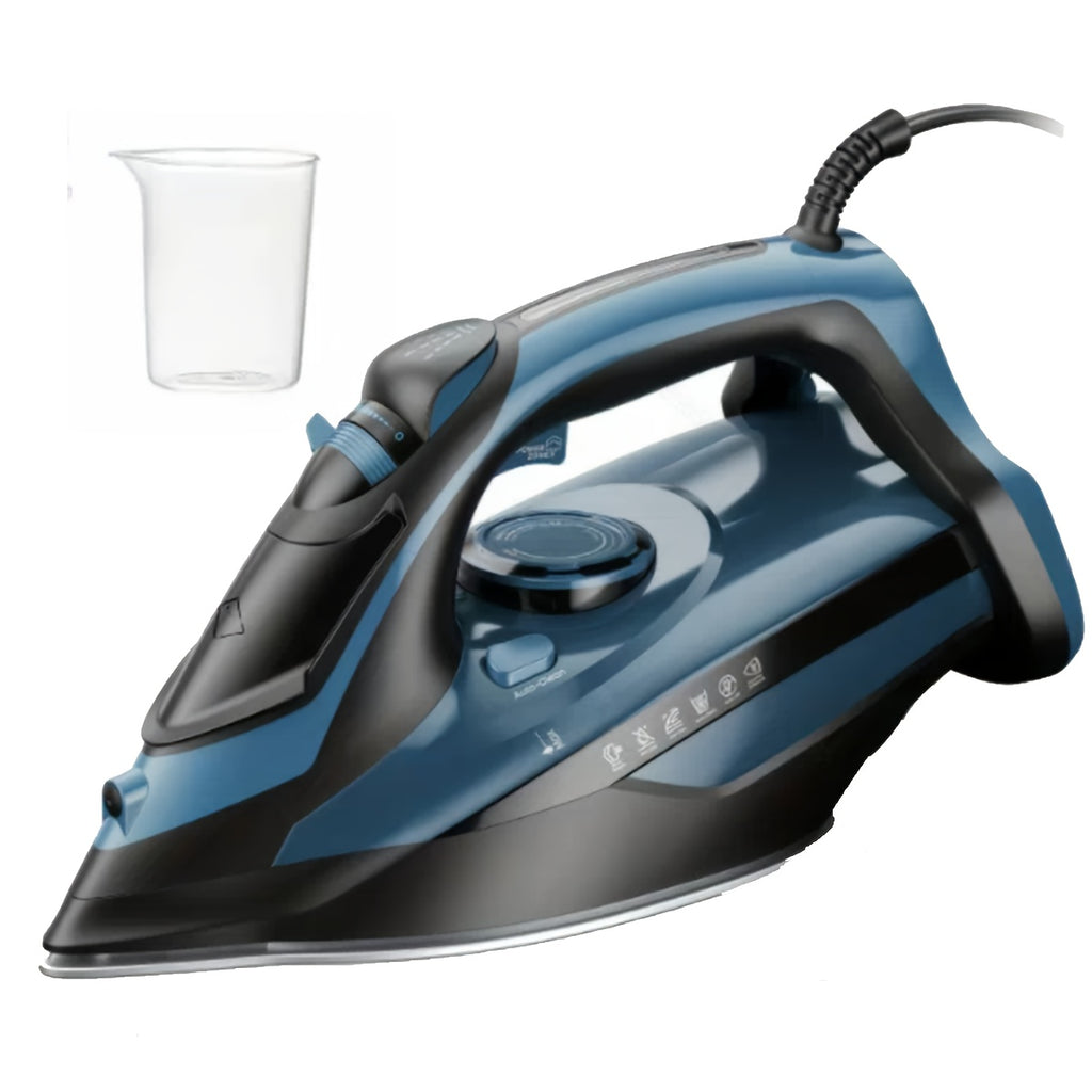 Steam Iron for Clothes 1700W in Blue with Ceramic-Coated Soleplate, Adjustable Thermostat, Self-Cleaning and Automatic Shut-Off for Home Garment Care
