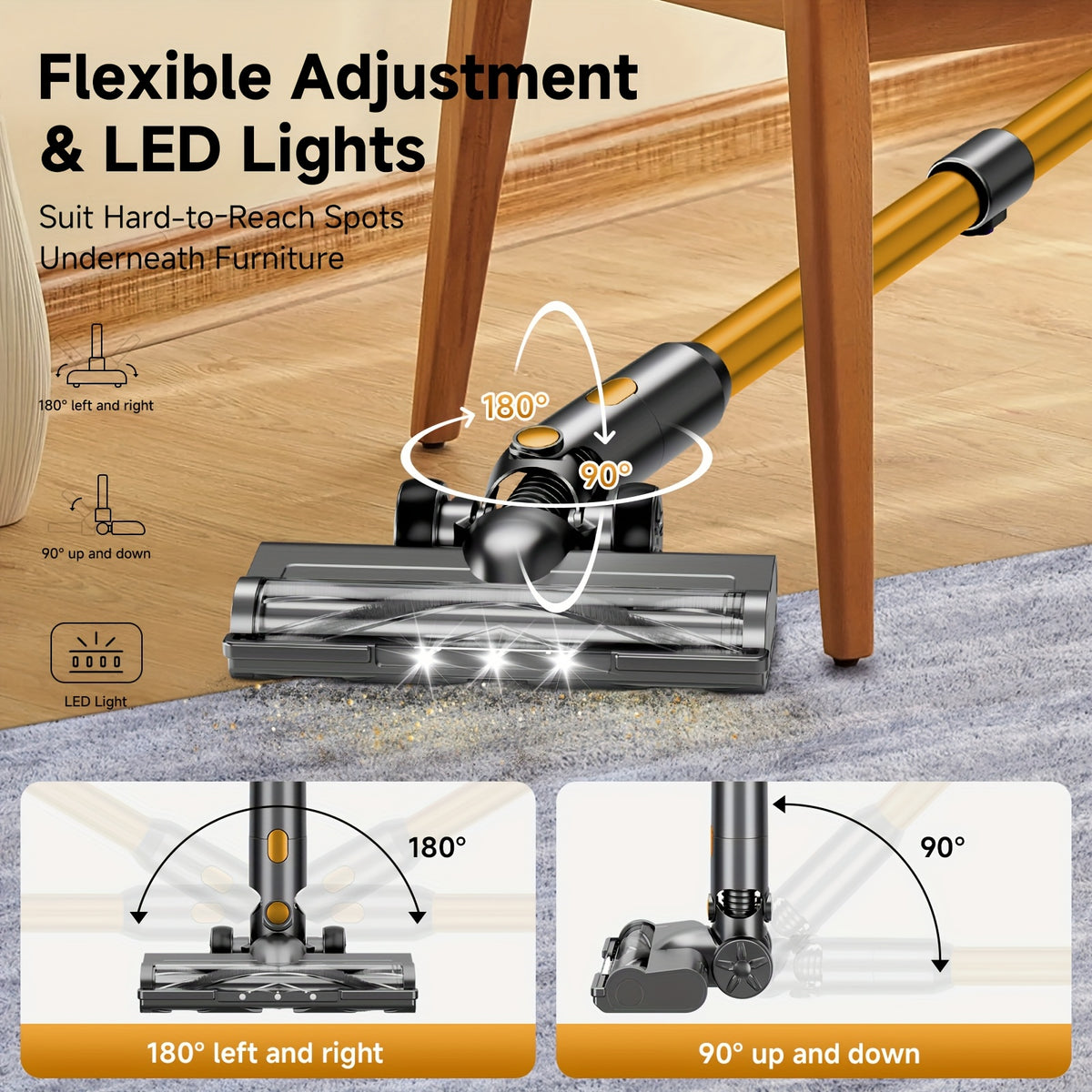 8-in-1 Cordless Vacuum Cleaner for Home, Lightweight Wireless Household Vacuum for Hardwood Floors, Carpets and Pet Hair in Four Color Options