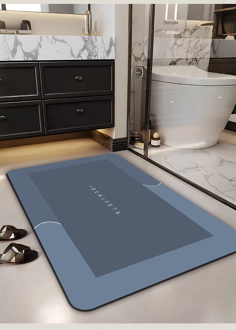 Soft Diatomaceous Earth Bath Mat, Absorbent Quick-Drying Bathroom Floor Mat in Dark Gray, Blue, Light Gray or Pink with Four Size Options for Home Use