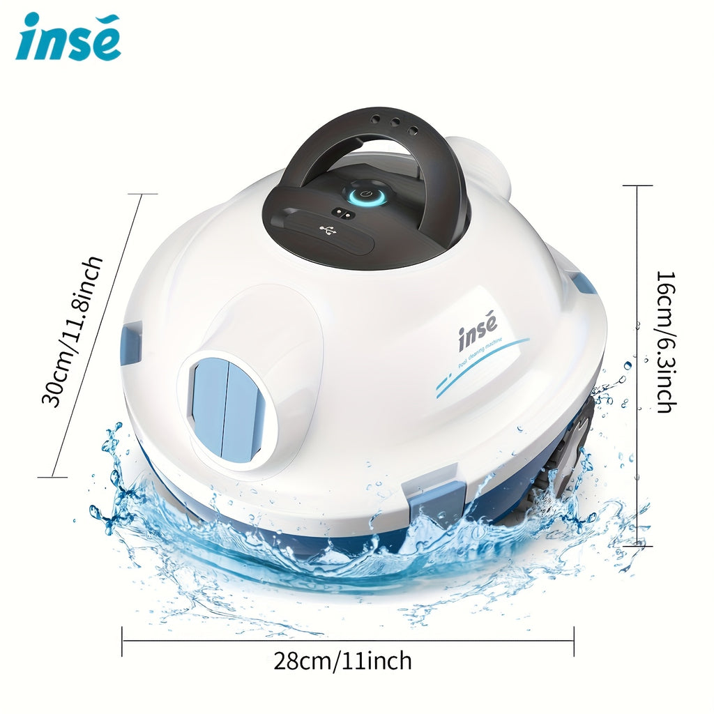 Cordless Robotic Pool Cleaner for Flat Pool Floors with Tracking Rope, Listed 120-Minute Runtime and 1100 Sq Ft Coverage in Four Color Options