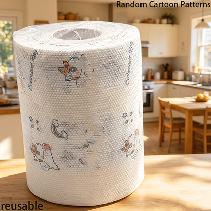 Kitchen Paper Towels, 800-Sheet Single Roll for Wet and Dry Household Wiping, Disposable Cleaning Sheets for Kitchen, Living Room and Party Cleanup