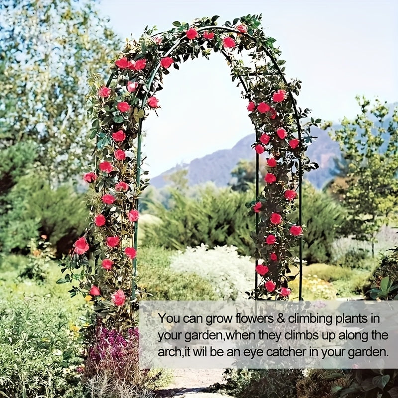 Metal Garden Arch for Climbing Plants and Wedding Decor, Black or White Selections with Base-Labeled Options for Patio and Backyard Trellis Displays