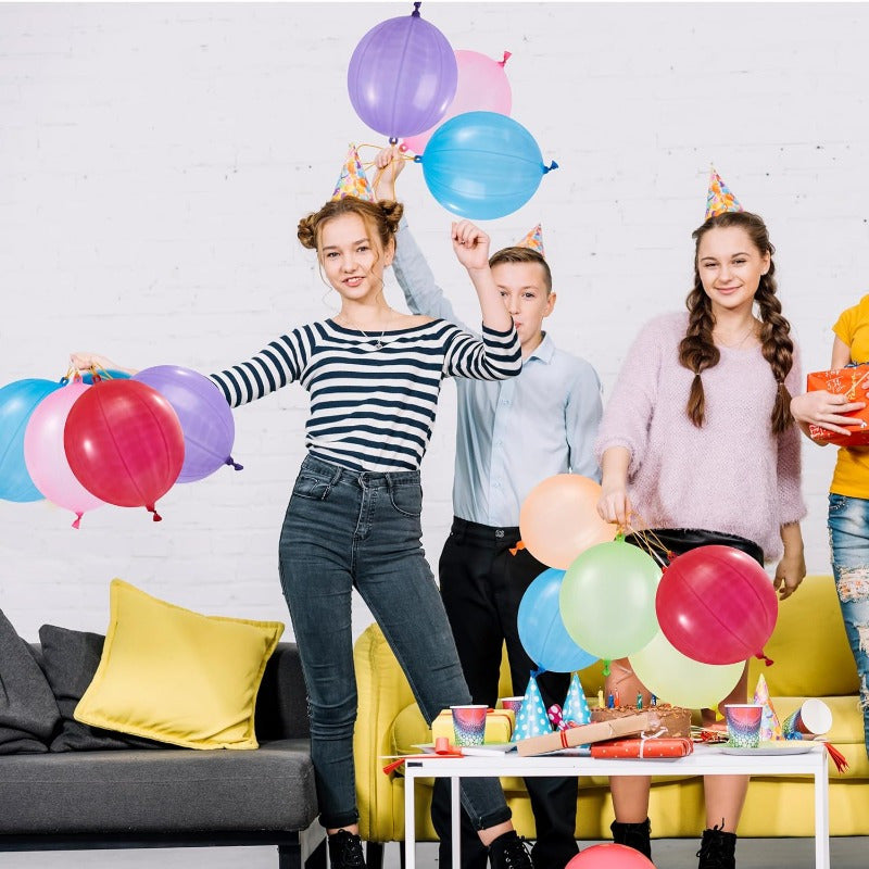 Punch Balloons by SYNCFUN with Rubber Band Handles, Natural Rubber Latex Party Favors for Teen and Adult Birthday Games and Goodie Bags, Ages 14+