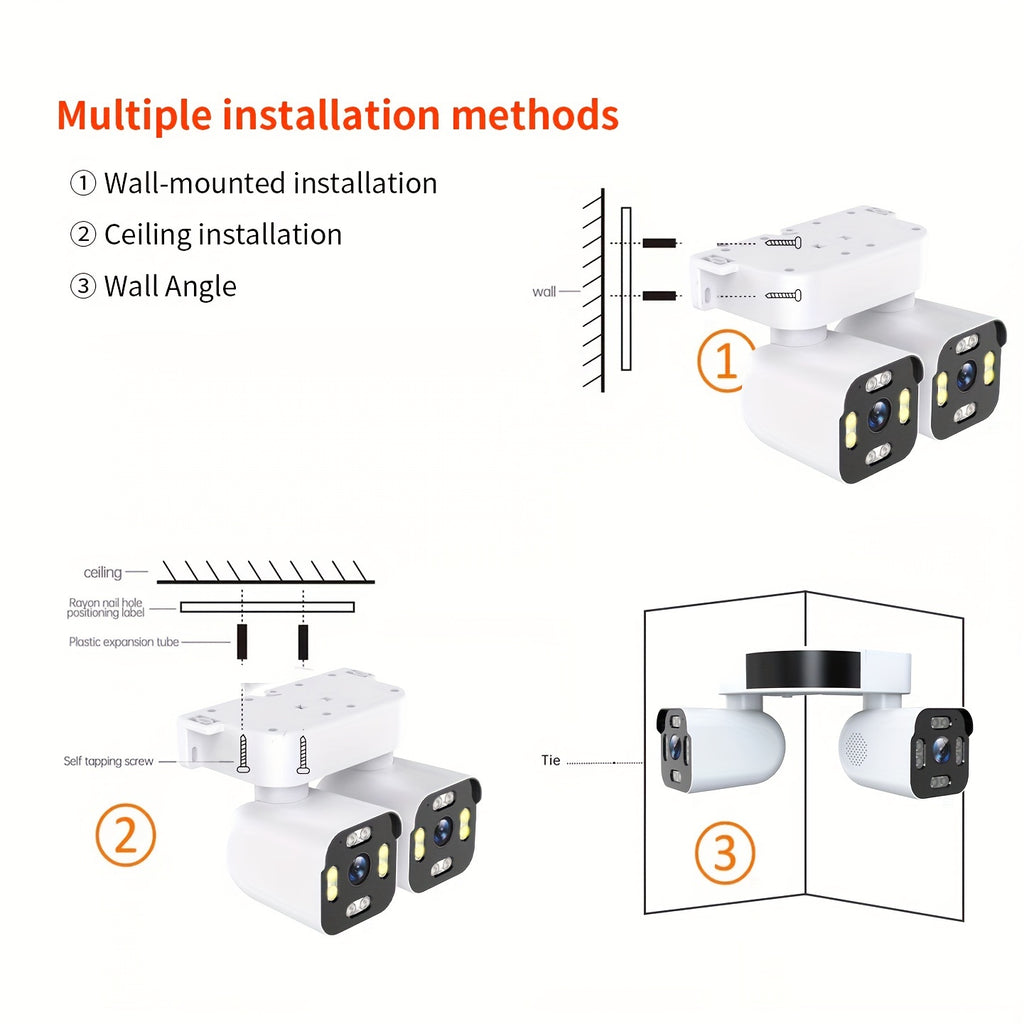 Xparkin WiFi Security Camera YH-A40S with Listed 5MP Dual-Lens PTZ, Full Color Night Vision, AI Motion Detection and Sound Alerts for Home Monitoring