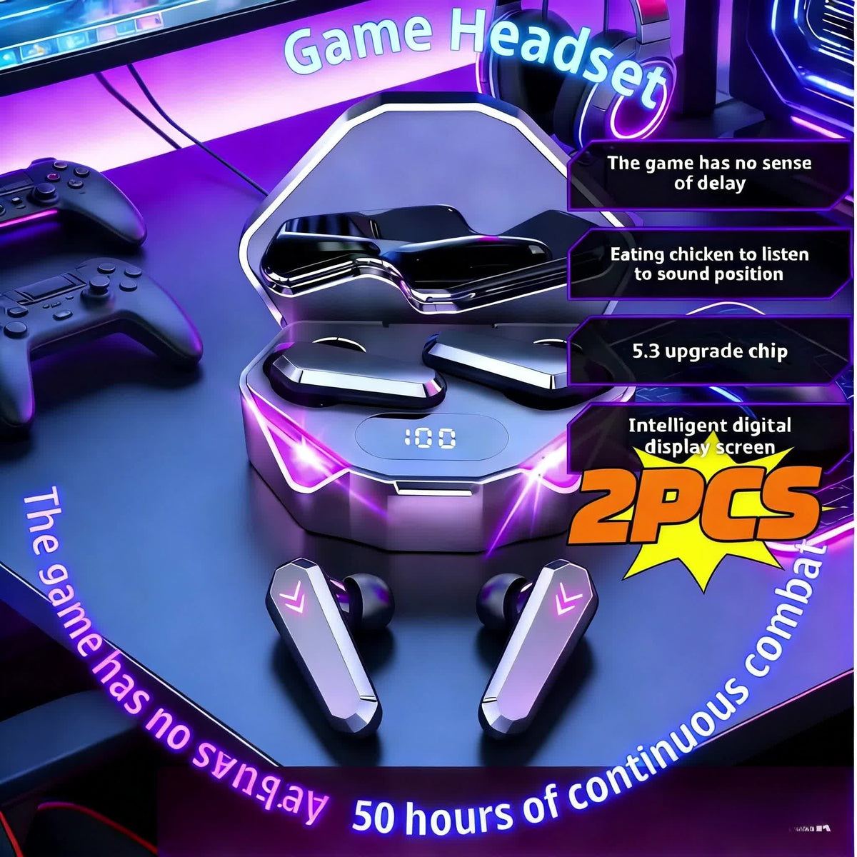 Gaming Headset Bundle with Luminous Headphone and Speaker Options, Five 3-Piece or 4-Piece Audio Set Selections with Watch Included in Selected Styles
