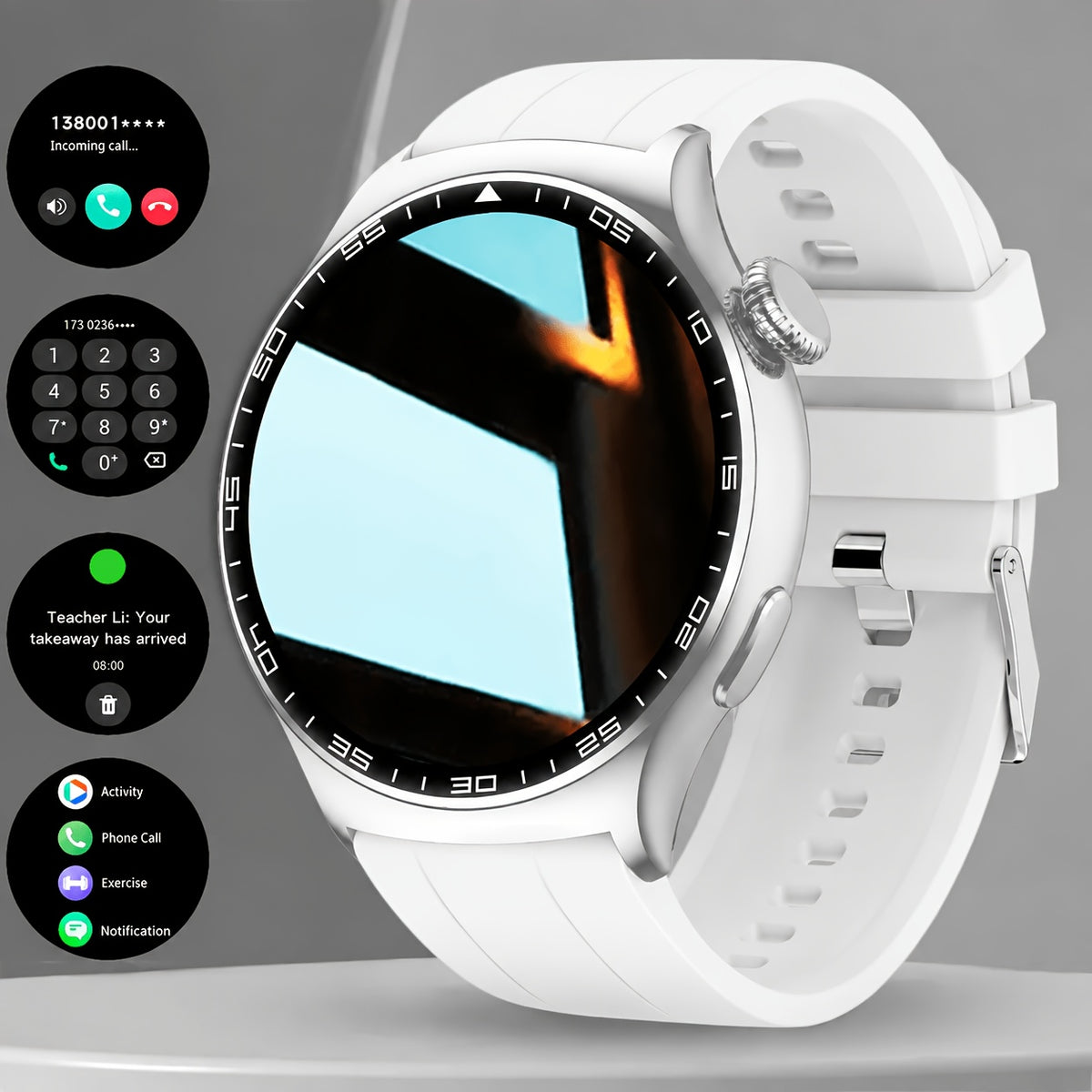 1.52-Inch Touchscreen Smartwatch for Men and Women with Listed Wireless Calls, Message Functions, Sports Modes and Remote Camera Control for Android and iPhone