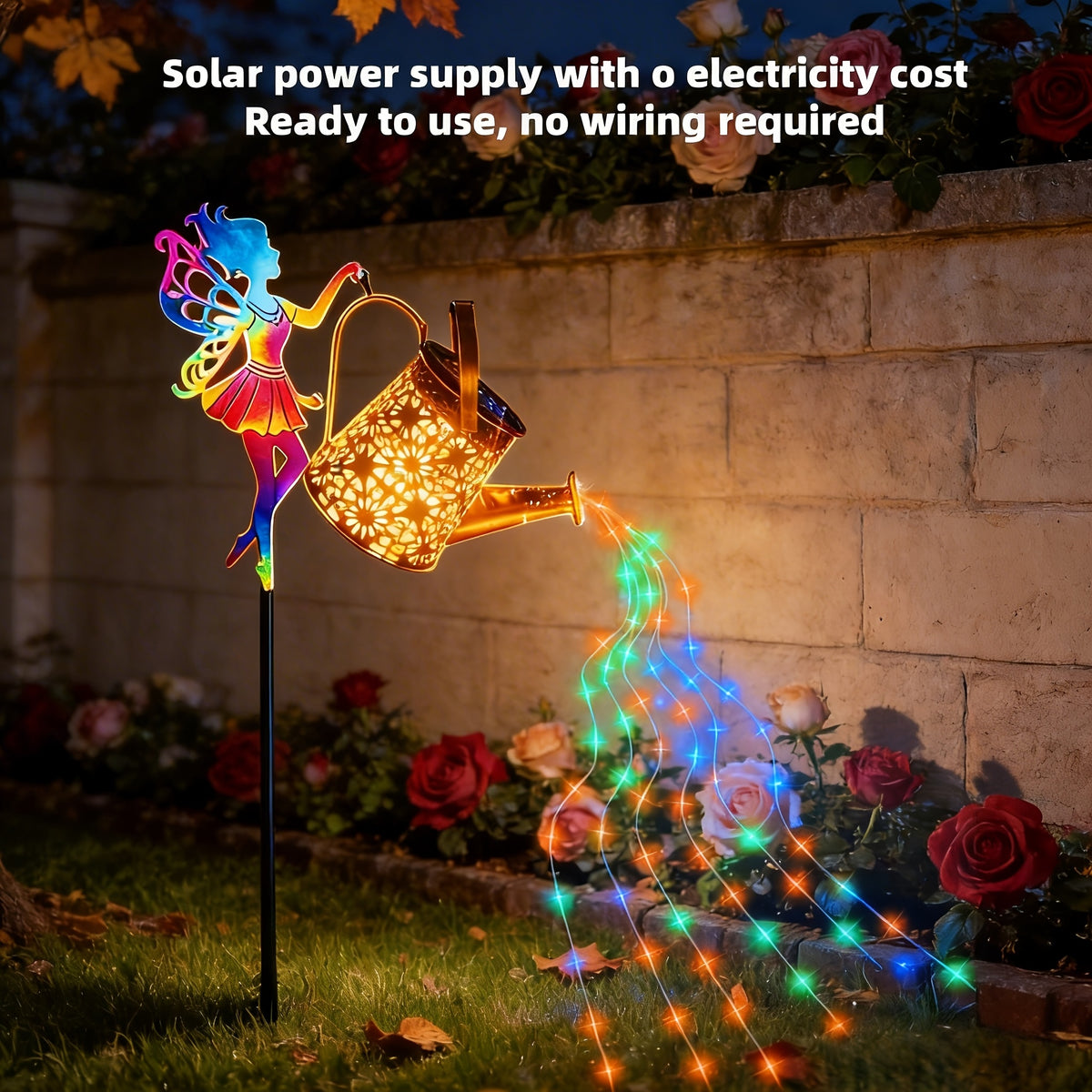 Solar Watering Can Garden Light, Metal Hanging Lamp with Fairy-Light Decoration for Patio, Lawn and Courtyard Displays, Warm Lamp or Lanterns Options