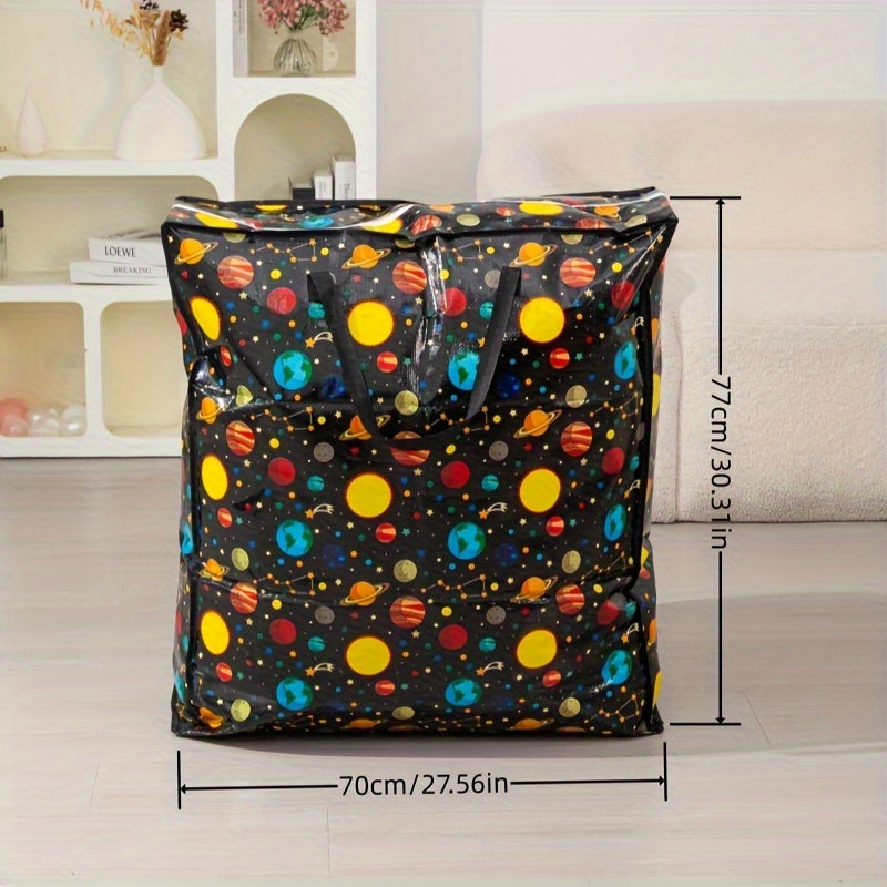 Single Zippered Moving Storage Bag in Six Color Options for Clothes, Bedding and Seasonal Supplies, Large-Size Wording for Closet and Under-Bed Organization