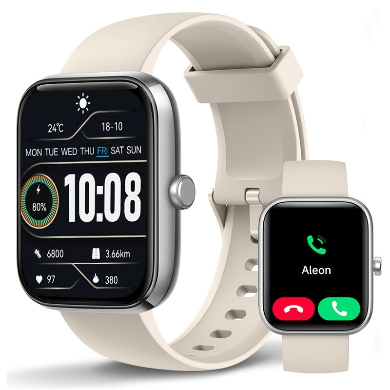 1.95 Inch Smart Watch with Alexa Built-in, Wireless Call Smartwatch with 100+ Sport Modes, Fitness Activity Tracker & Pedometer, for iPhone & Android, HD Touch Screen, Birthday & Mother's Day Gift