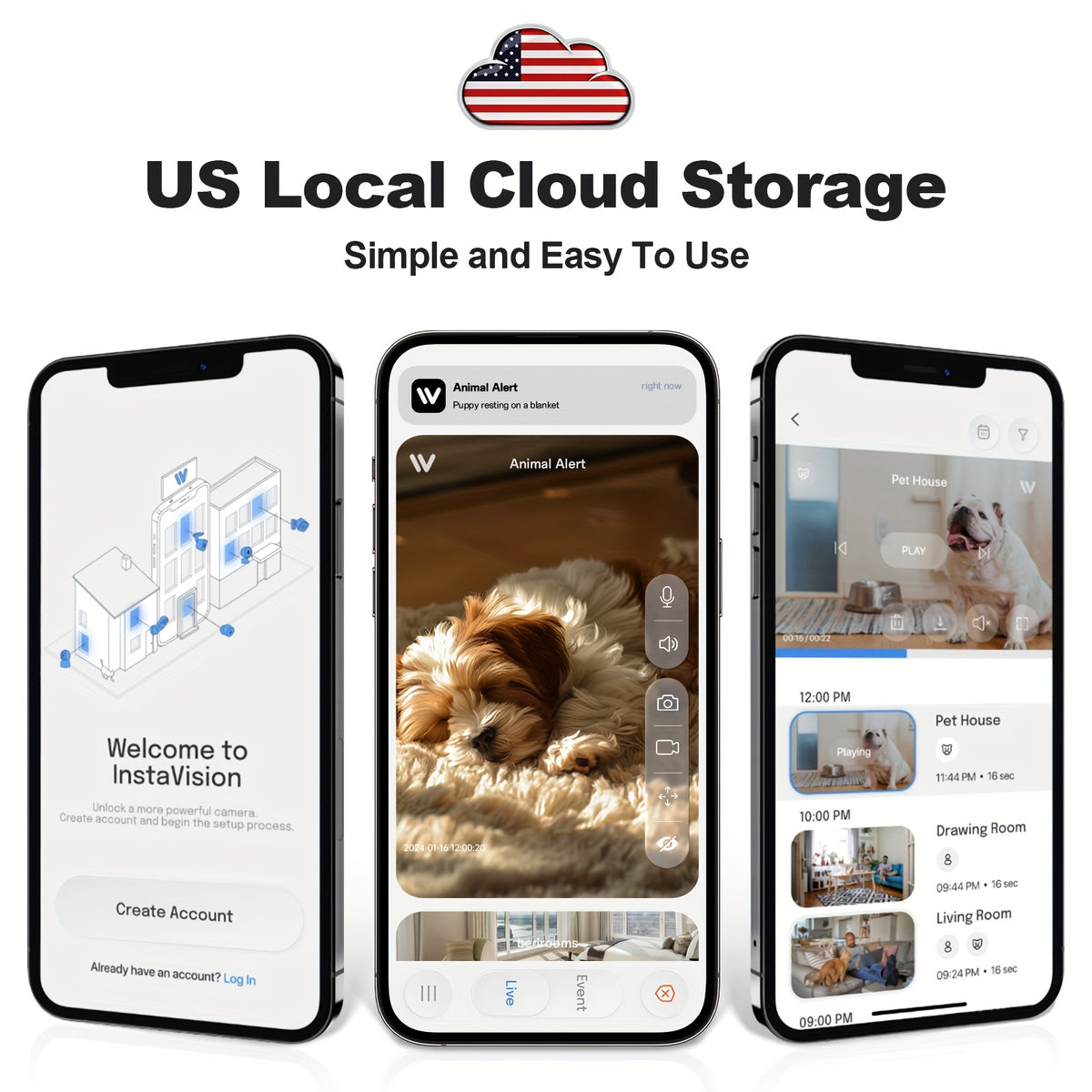 Pet Monitoring Camera 4MP QHD with 360° Panoramic View, Dual-Band WiFi, Night Vision, Two-Way Audio and Motion Alerts for Indoor Dog and Cat Check-Ins