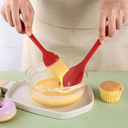 Seamless Silicone Spatula Set, Six Flexible Kitchen Utensils for Home Baking, Yogurt Mixing and Butter Spreading with Standard and Black Selection Labels