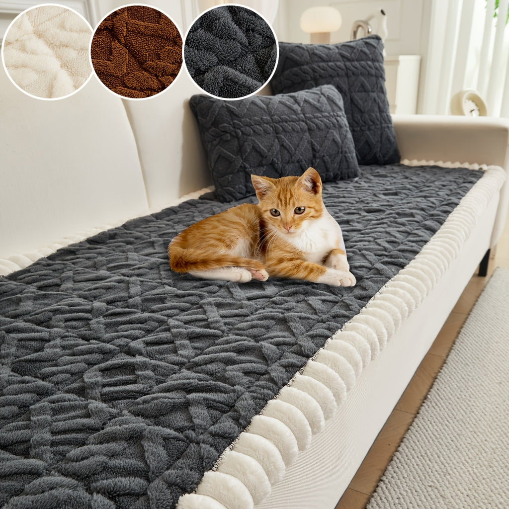 Quilted Sofa Cushion Cover, Single Polyester Seating Layer in Five Colors with Loveseat, 3-Seater, 4-Seater and Plus4 Options for Living Room Refreshes