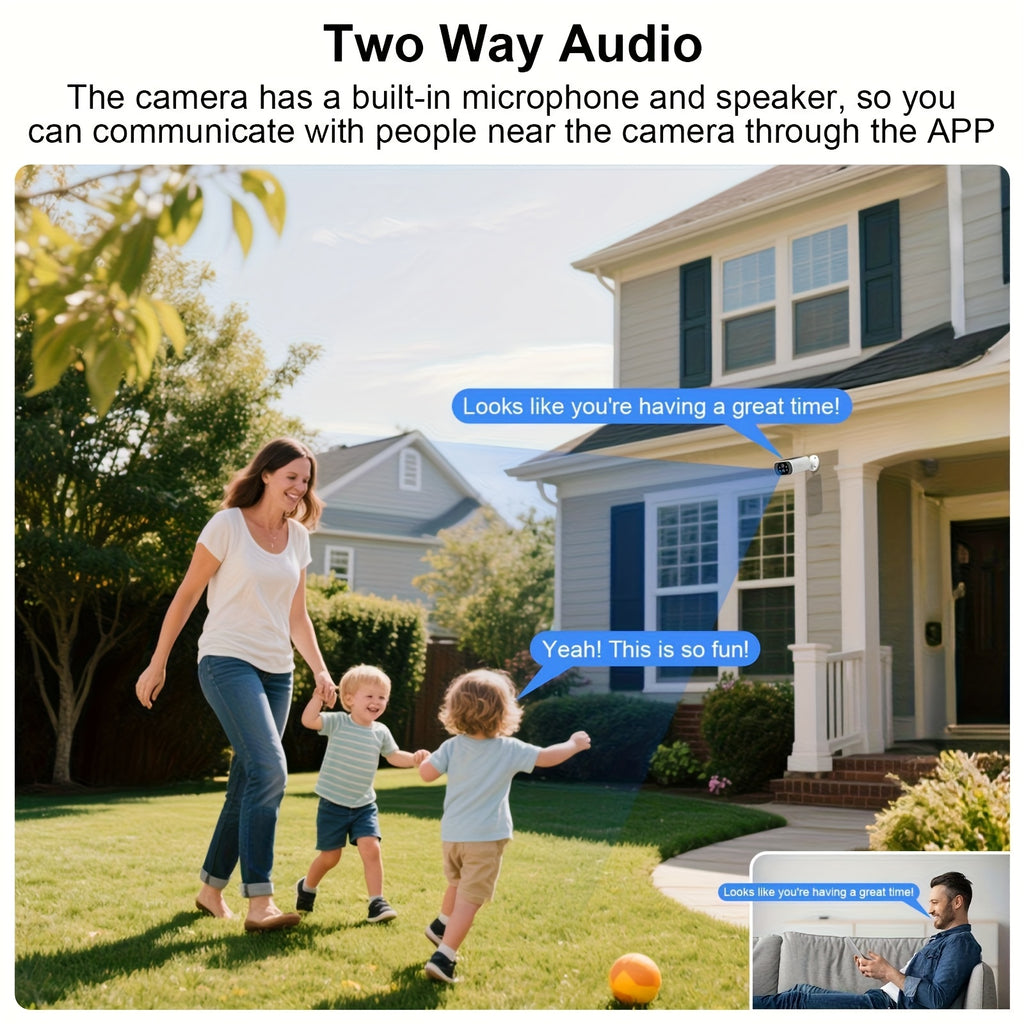 ARCCTV App Outdoor Security Camera with Rechargeable Battery, 2.4GHz WiFi, PIR Motion Alerts and Two-Way Audio, 1Pack, 2Pack, 4Pack or 6pcs Options