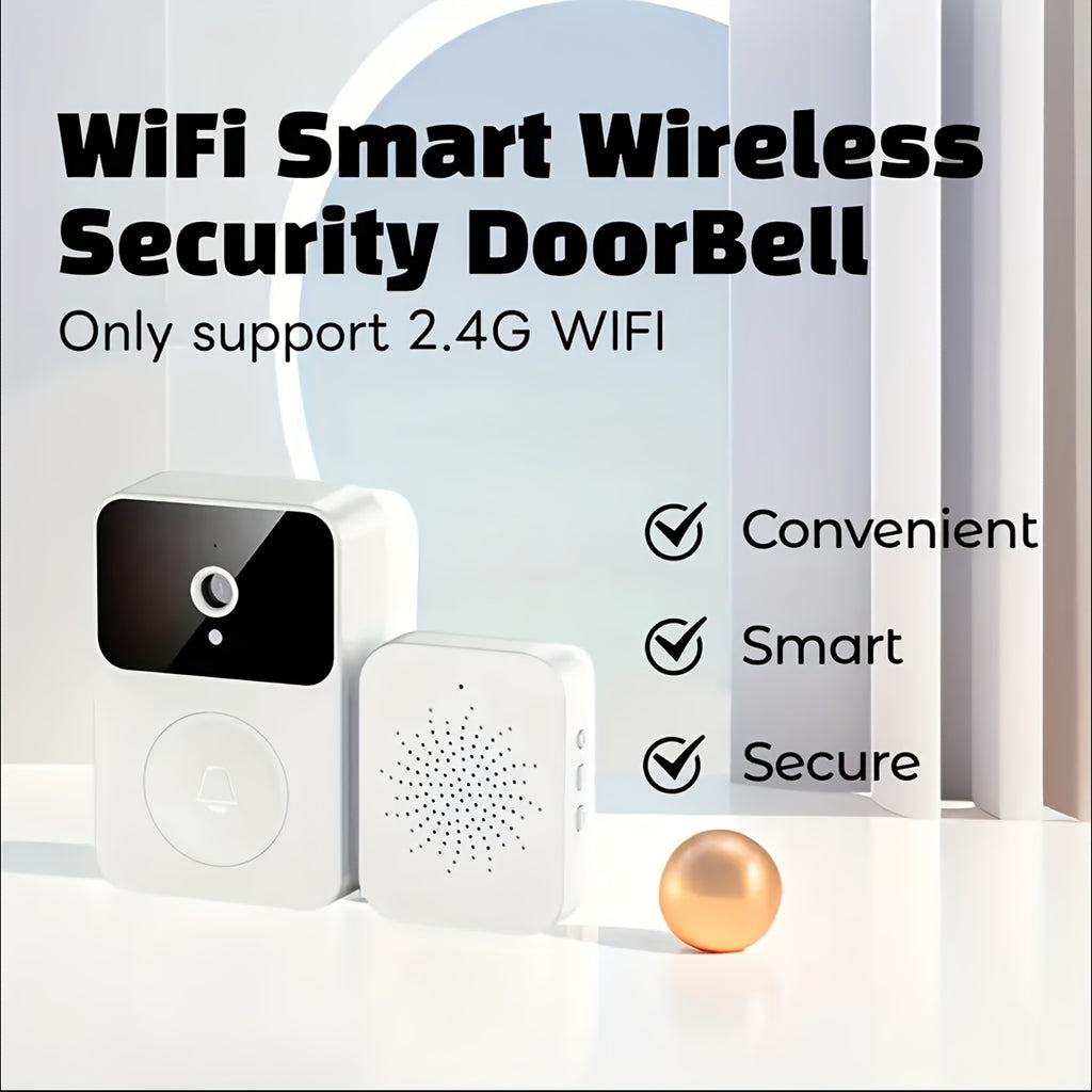 Tuya Smart WiFi Doorbell Camera, Rechargeable Wireless Video Doorbell with Night Vision, Voice Change, Two-Way Calls and Photo Recording for Home Entry