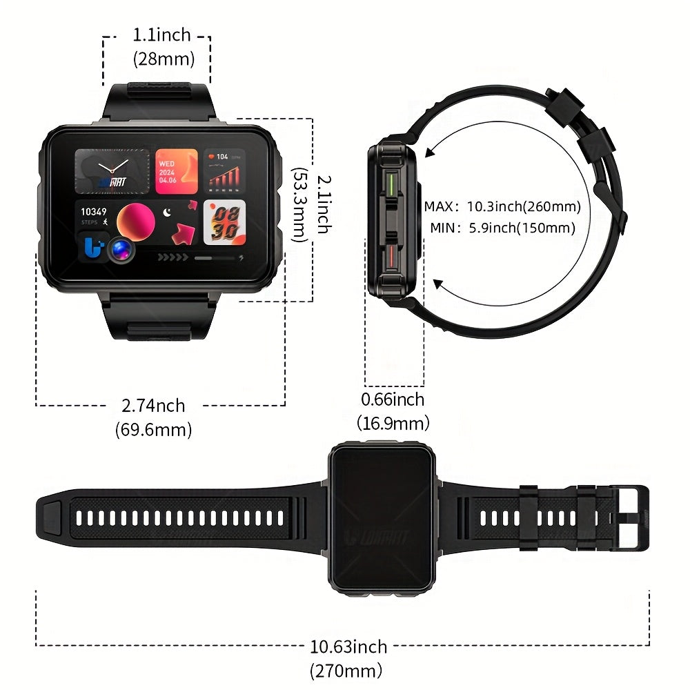 Smart Watch Phone LOKMAT APPLL 5 MAX with 2.4-Inch TFT Display, Dual Cameras and Flashlight, Black 4GB RAM 64GB or 6GB RAM 128GB Storage Options
