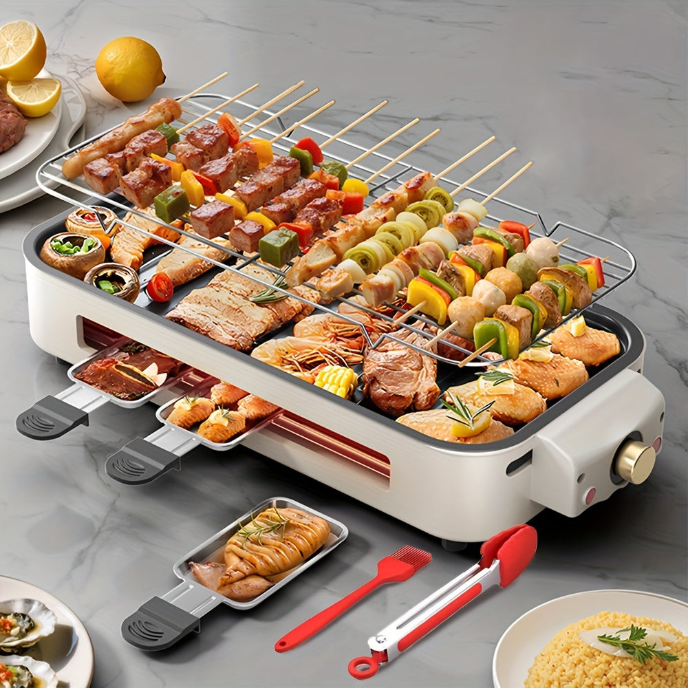 1700W Indoor Electric Grill with Temperature Control, Black Gift-Bag Option and Listed Detachable Nonstick Cooking Board for Home Meals and Tabletop BBQ