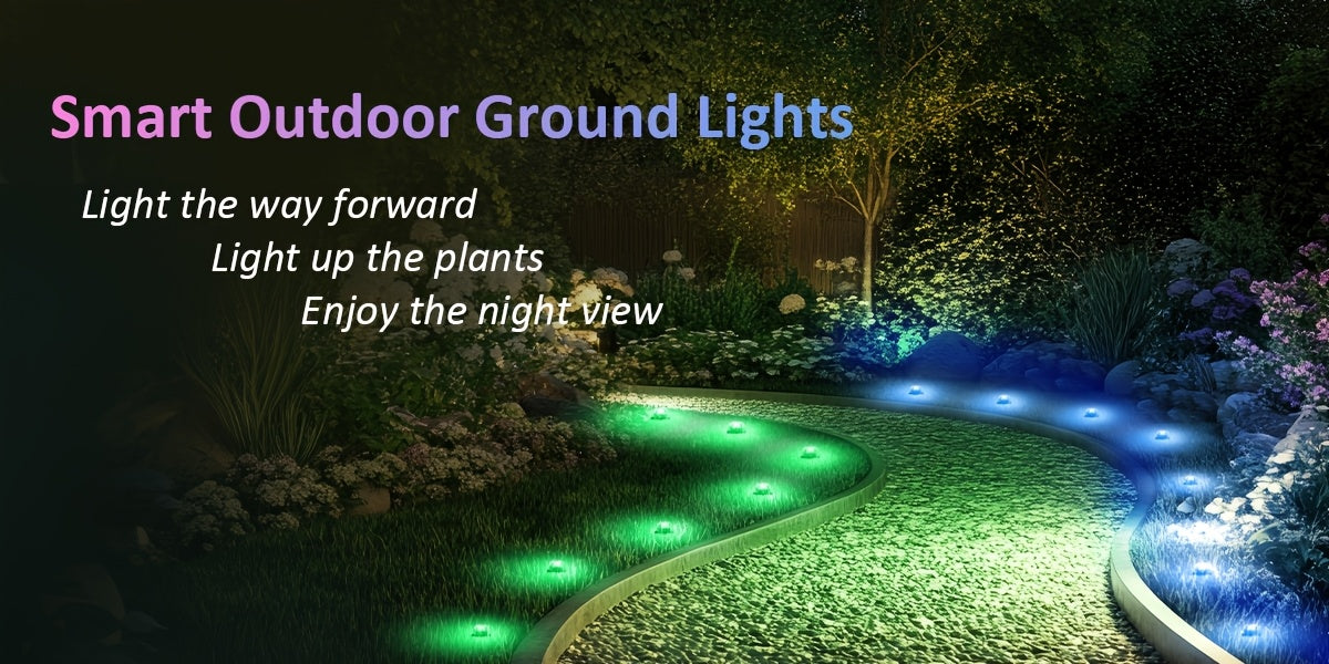 RGB Pathway Lights with 50ft, 100ft or 150ft Length Labels, Color-Changing Garden Decor and Listed App, Remote, Timer and Music Sync Functions for Yard Gatherings