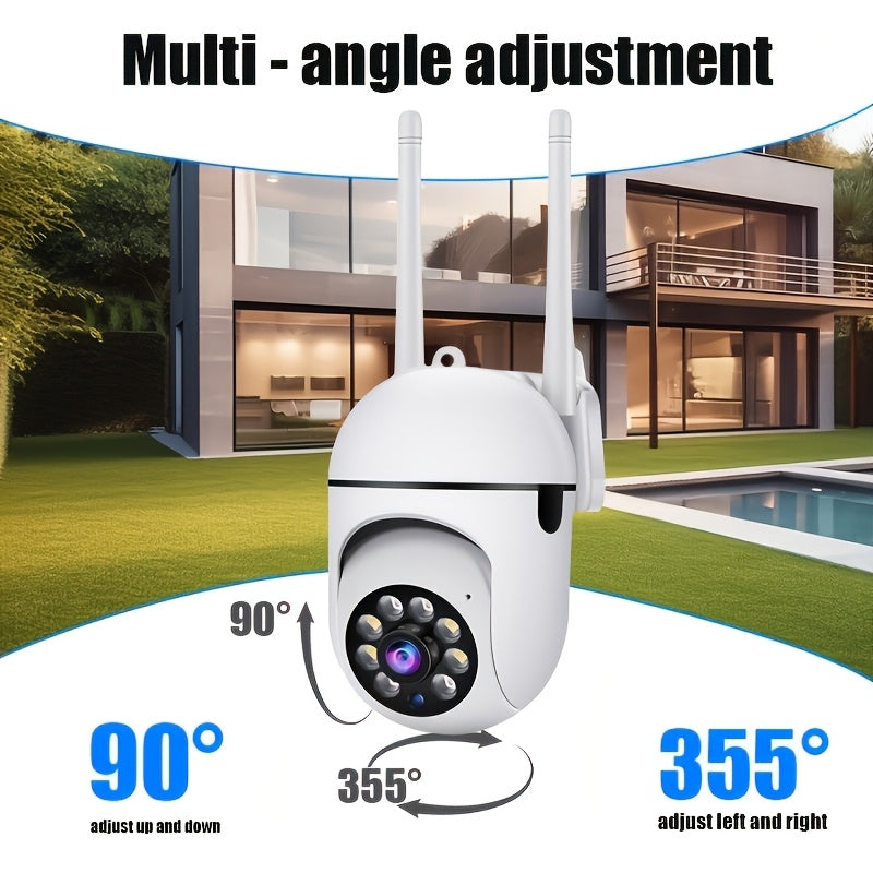 5MP WiFi Security Camera 4-Pack by PHANSATIM with USB Cables, 2.4GHz PTZ Motion Tracking, Color Night Vision, Spotlight, Siren and Two-Way Audio