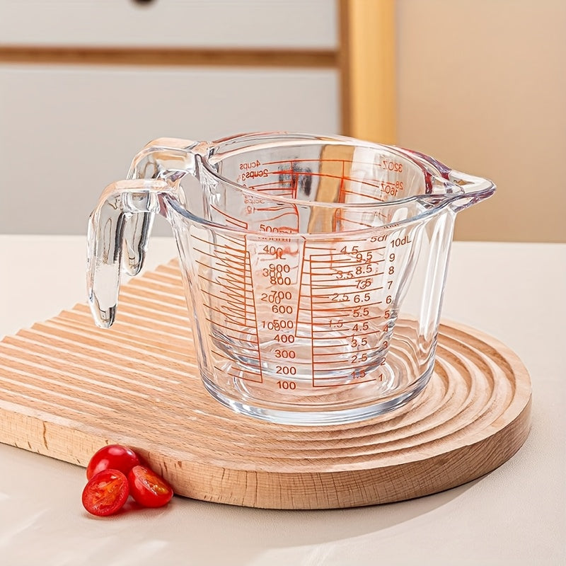 Handled Glass Measuring Cup for Recipe Ingredients and Home Baking Prep, Single Medium Selection or Two-Piece Set with Listed 16.91oz and 33.81oz Capacities