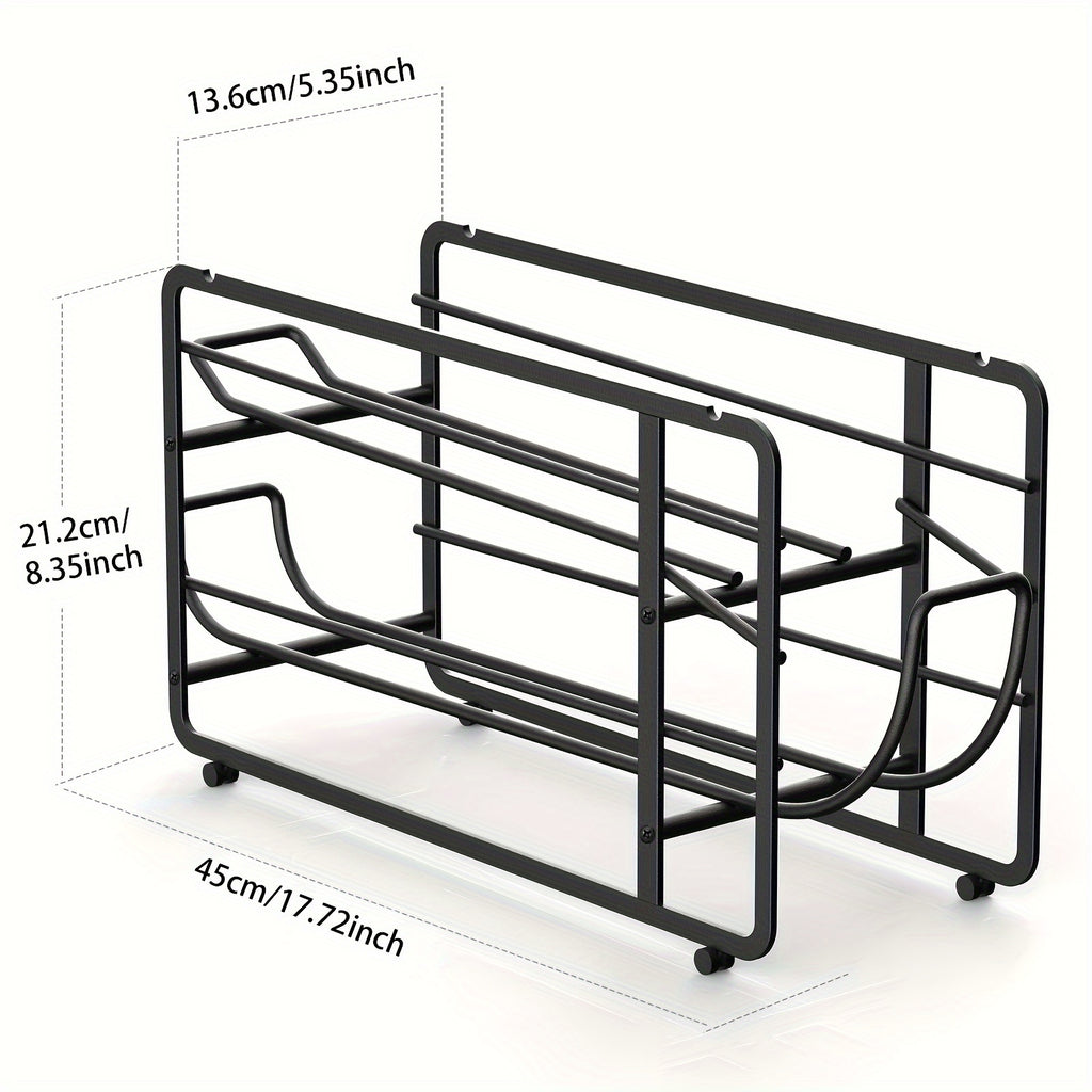 Sliding Can Dispenser Rack, Black Two-Pack Stackable Canned Food Storage Organizer for Pantry Shelves, Kitchen Cabinets and Countertop Organization