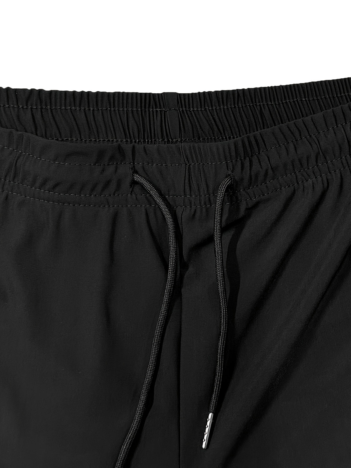 Men's Stretch Shorts with Drawstring Waist and Zippered Pockets, 85% Polyamide and 15% Elastane Fabric in Eight Color-Style Labels for Casual Summer Wear