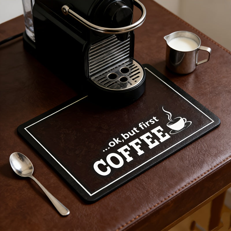 Coffee Machine Absorbent Mat, 11.81 x 7.81 Inch Single Kitchen Countertop Drain Mat for Home Coffee Stations, Everyday Beverage Prep and Practical Gifts