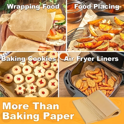 9 x 13 Inch Parchment Paper Sheets, 50-Pack Pre-Cut Unbleached Nonstick Baking Liners for Compatible Pans, Home Cookie Batches and Kitchen Preparation