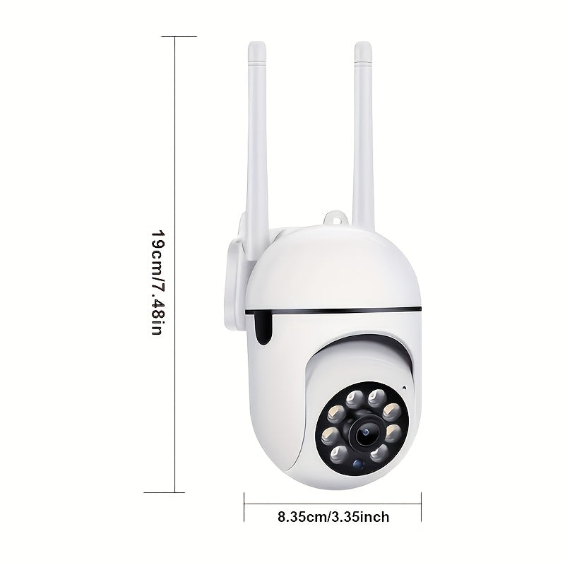 5MP WiFi Security Camera 4-Pack by PHANSATIM with USB Cables, 2.4GHz PTZ Motion Tracking, Color Night Vision, Spotlight, Siren and Two-Way Audio