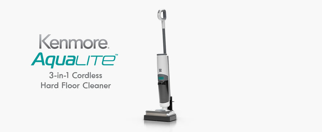 Kenmore AquaLite 3-in-1 Cordless Wet Vac, Hard Floor Vacuum and Mop Combo with 8kPa Suction, Automatic Air-Drying Self-Cleaning Mop and 35-Min Runtime, Lightweight Floor Washer for Tile, Hardwood and Everyday Messes, White