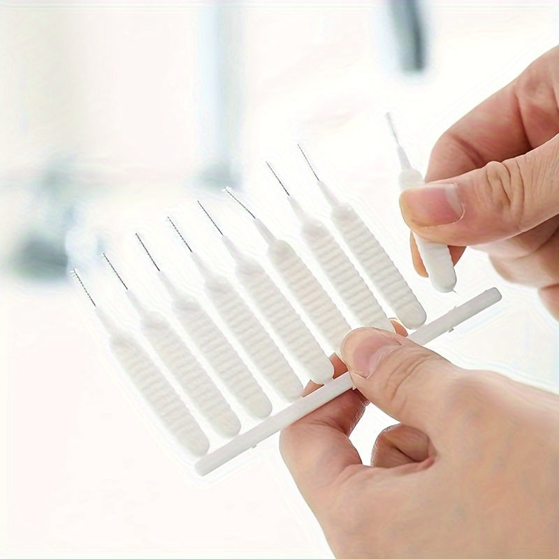 Shower Head Cleaning Brushes 10-Pack, White Plastic Manual Nozzle Gap and Crevice Cleaning Tools for Bathroom Maintenance and Detail Care