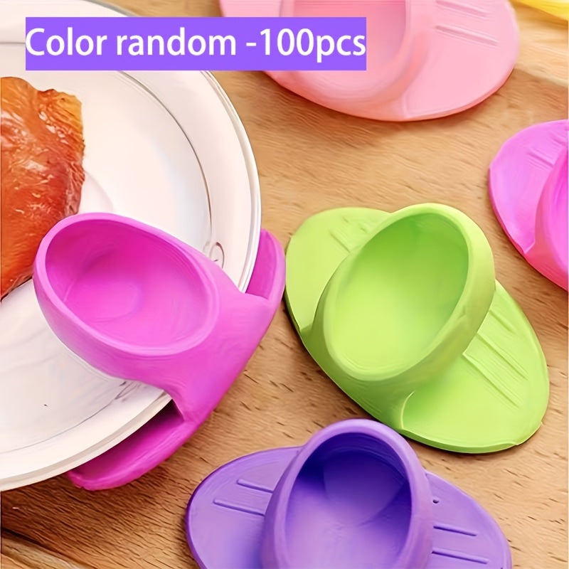 Random Color Kitchen Heat-Resistant Gloves in Listed 2, 10, 50 or 100-Piece Options, TPR-Labeled Oven and Microwave Handling Accessories for Home Cooking