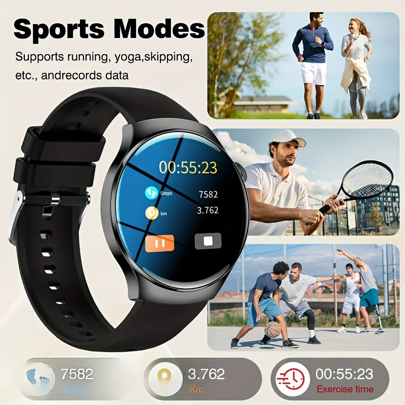 Bluetooth Call Smart Watch for Men and Women, Silicone Strap Smartwatch with Call Answering & Dialing, Fitness Tracker, Pedometer, Calorie Counter, Sport Modes, Remote Camera, Music Control, Alarm