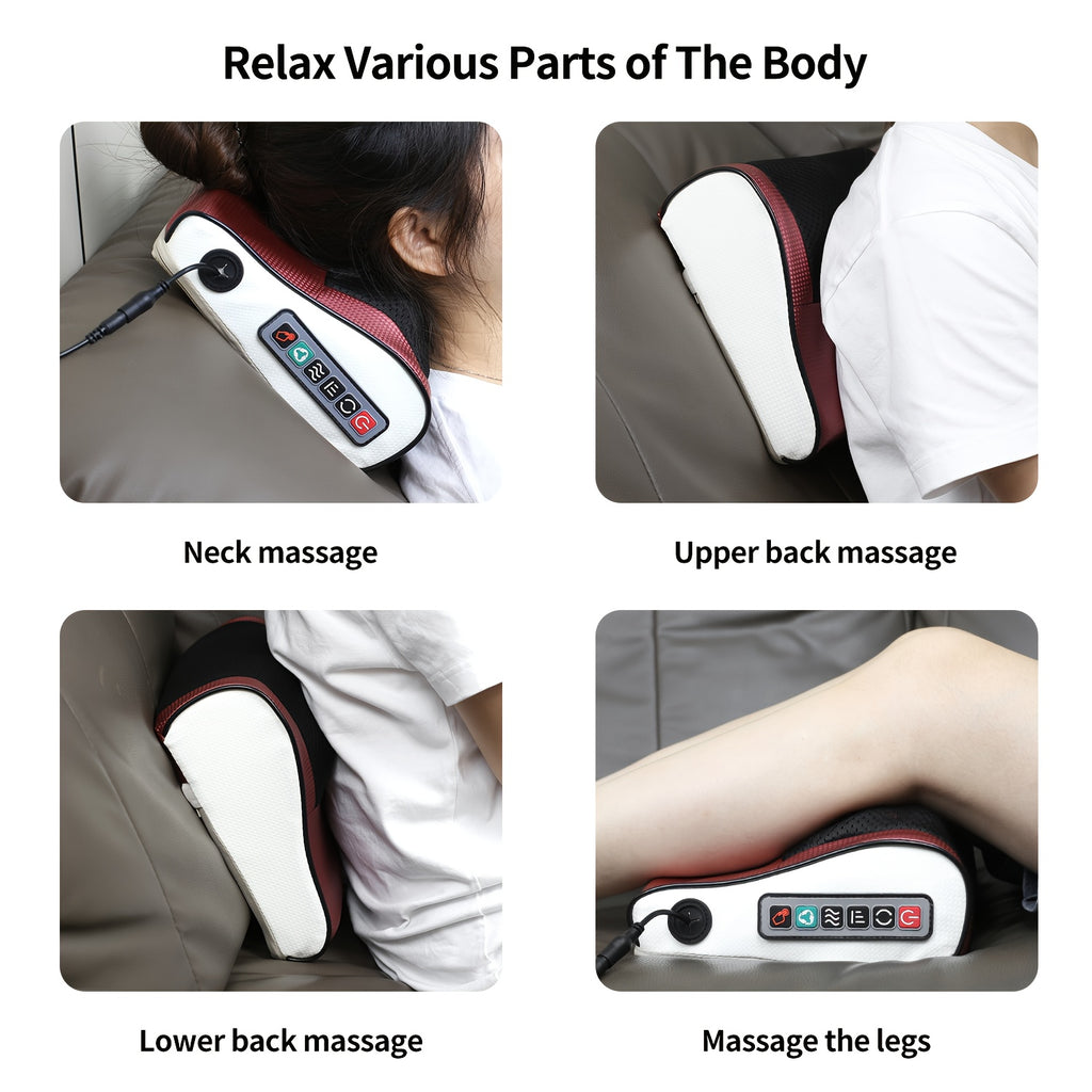 Kneading Neck and Shoulder Massager, Electric Personal-Care Device for Back and Foot Massage, Everyday Home Massage Gift for Men, Women and Parents