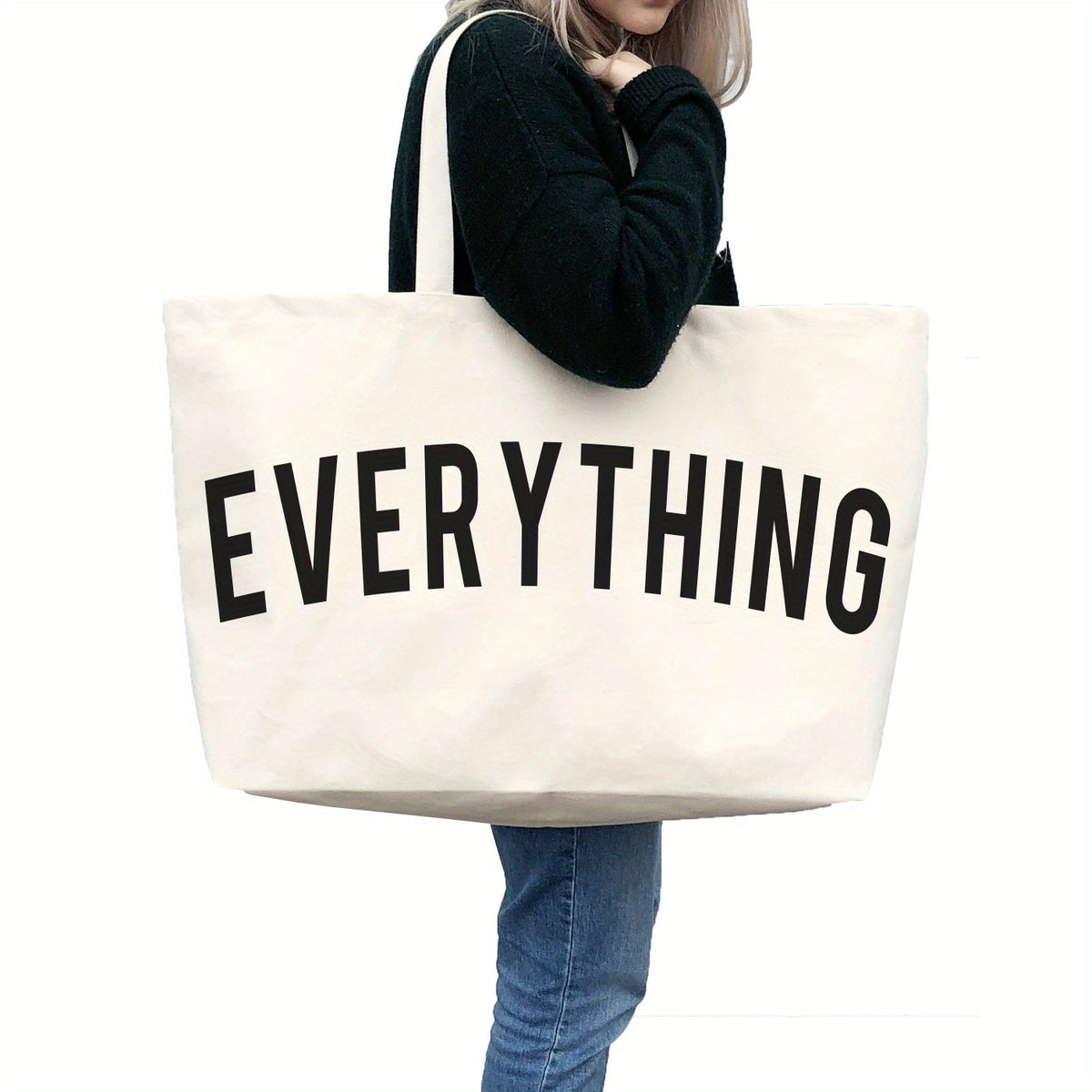 Foldable Canvas Tote Bag with Open-Top Design, Large-Capacity Solid-Color Handbag in Twelve Listed Options for Shopping, Commuting and Student Essentials