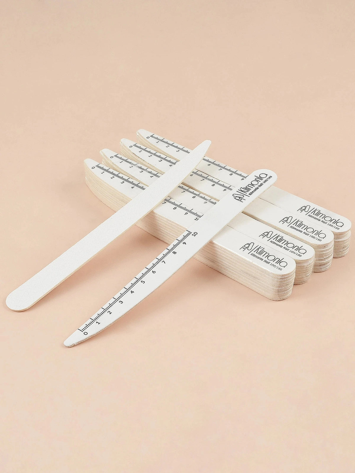 Wooden White Nail Files with Listed 100/180 Grit Sandpaper, 10, 50 or 100-Piece Pack Options for Manual Nail Shaping and Manicure Salon Supplies