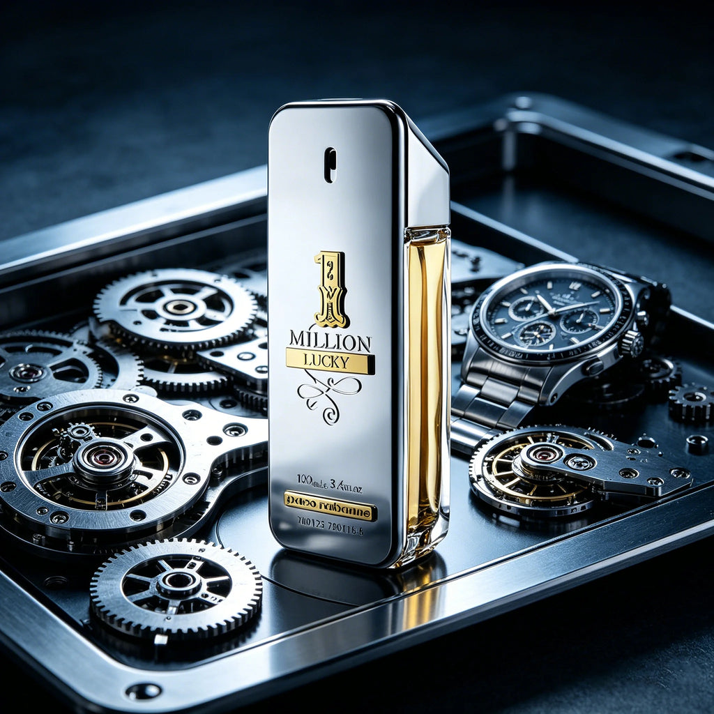 Rabanne 1 Million Lucky Eau de Toilette for Men, 3.4 oz Woody Aromatic Fragrance with Plum, Hazelnut and Honey Notes for Daily Styling and Evening Occasions