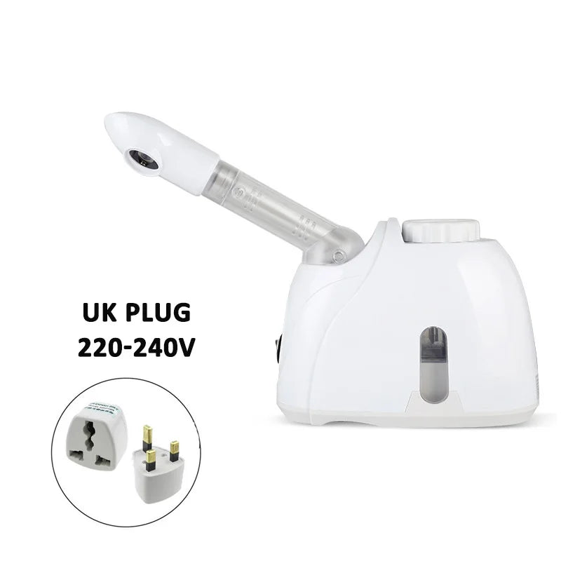 100ml Warm Mist Facial Steamer with Extended Arm, 360-Degree Rotating Outlet and Aromatherapy Compartment, 350W Home Beauty Device
