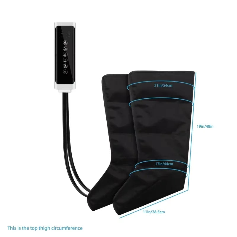 Air Compression Leg Massager by JinKairui with 3 Modes, 3 Intensity Levels and Display Controller, Short or Long Options Without Heat