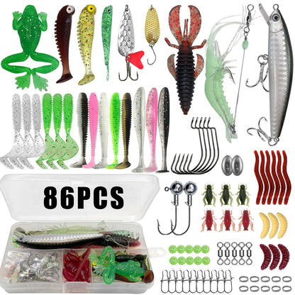 Fishing Lure Kit for Trout, Pike and Bass, Multi-Lure Tackle Selection with Layered Box Reference and Six Model Options for Recreational Angling Trips