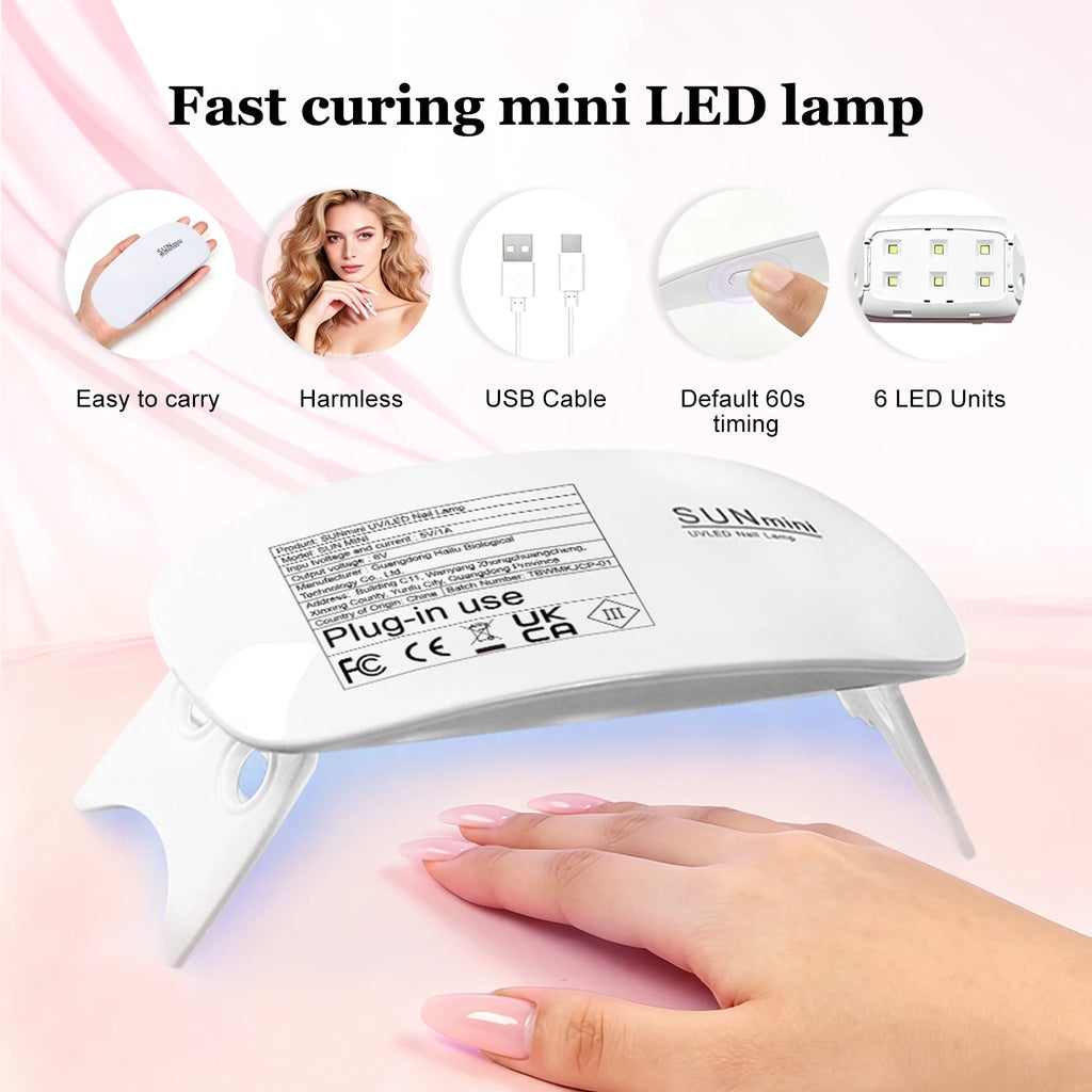 Duolingdai Poly Nail Extension Gel Kit with 4 Listed Colors, 8-Piece Toolset and Mini Nail Light for Instruction-Guided Adult DIY Manicure Designs