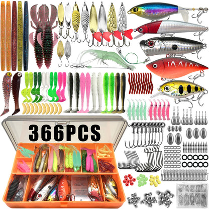 Fishing Lure Kit for Trout, Pike and Bass, Multi-Lure Tackle Selection with Layered Box Reference and Six Model Options for Recreational Angling Trips