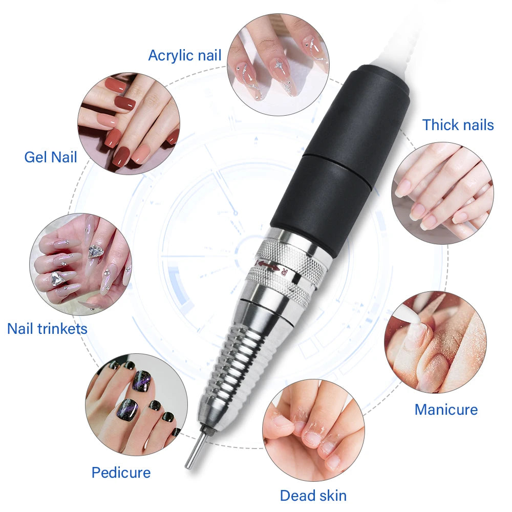 UP200 Nail Drill Handpiece with Listed Three-Pin Connection and 35,000 RPM Reference, UP-200 Option for Compatible Electric Manicure Equipment
