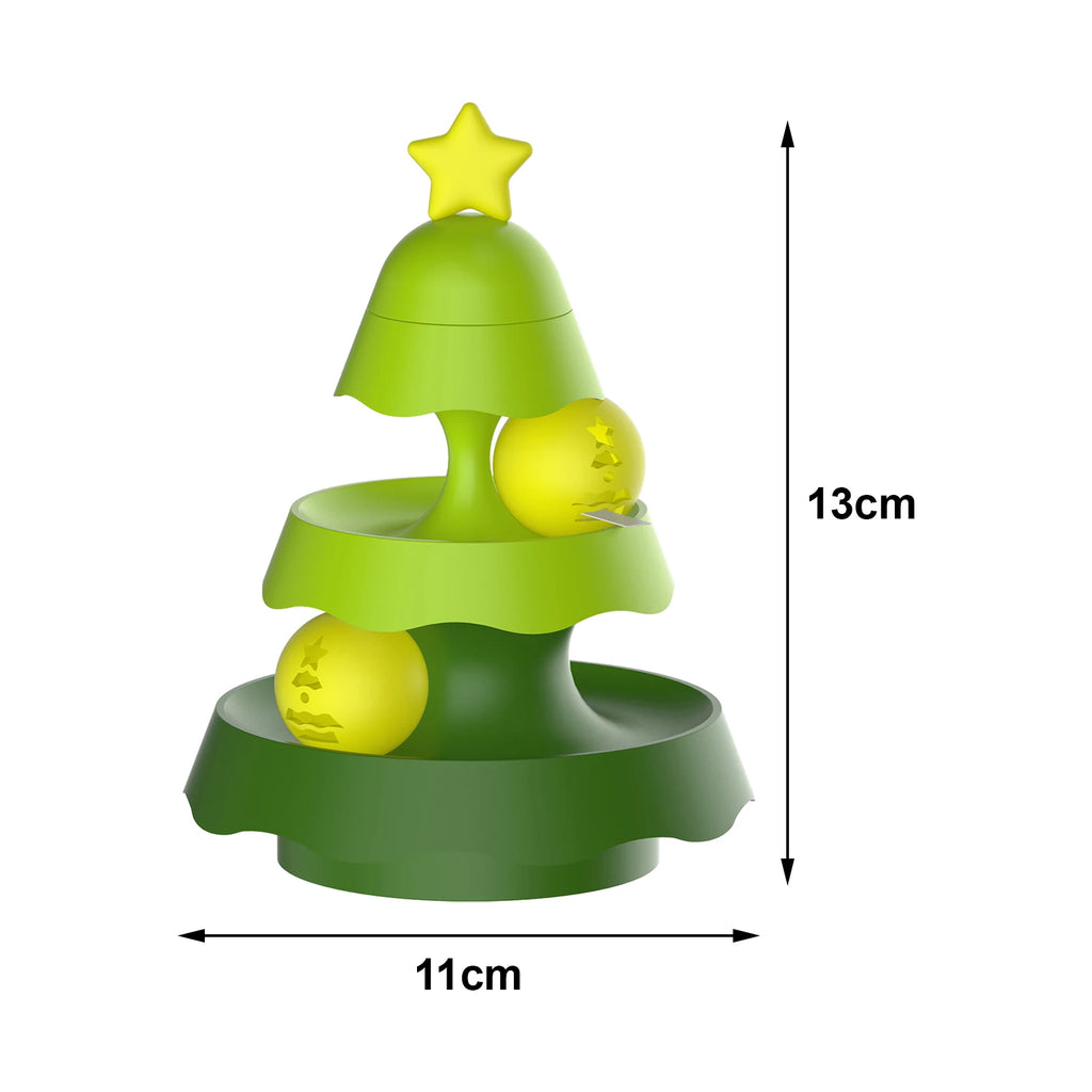 Rotating Cat Treat Dispenser with Adjustable Food Outlet, 360-Degree PP Slow Feeding Toy in Green, Yellow or Gold for Supervised Interactive Snack Play