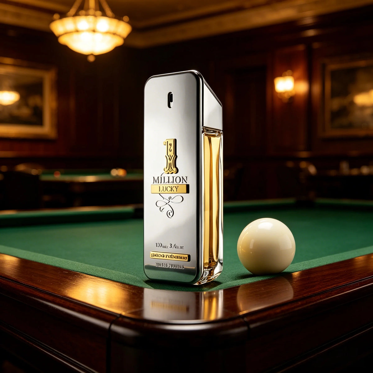 Rabanne 1 Million Lucky Eau de Toilette for Men, 3.4 oz Woody Aromatic Fragrance with Plum, Hazelnut and Honey Notes for Daily Styling and Evening Occasions