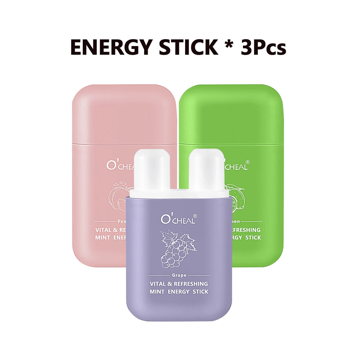 Aroma Scent Stick by O'cheal with Double-Hole Design, Listed 3.6g Format and Mint, Watermelon, Peach, Lemon or Grape Labels with Single and Multipack Options