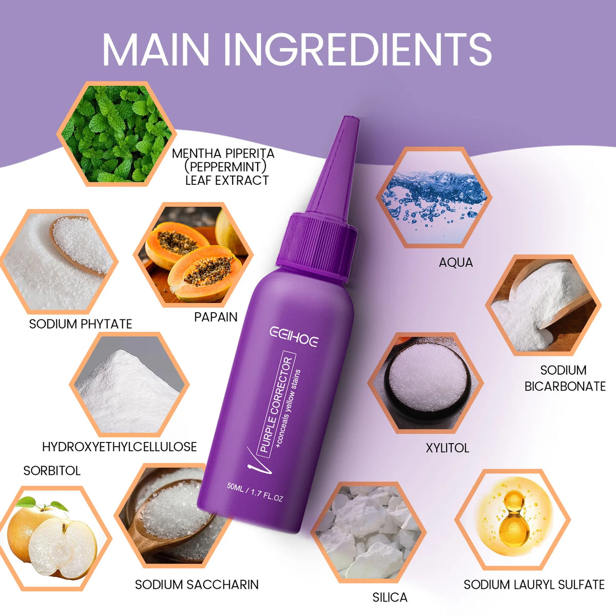 Purple Teeth Care Solution with 30g or 50g Single-Piece Options and Separate Multipack Labels for Label-Guided Adult Oral Care Product Selection