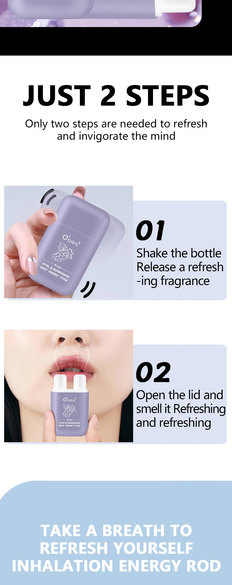 Aroma Scent Stick by O'cheal with Double-Hole Design, Listed 3.6g Format and Mint, Watermelon, Peach, Lemon or Grape Labels with Single and Multipack Options